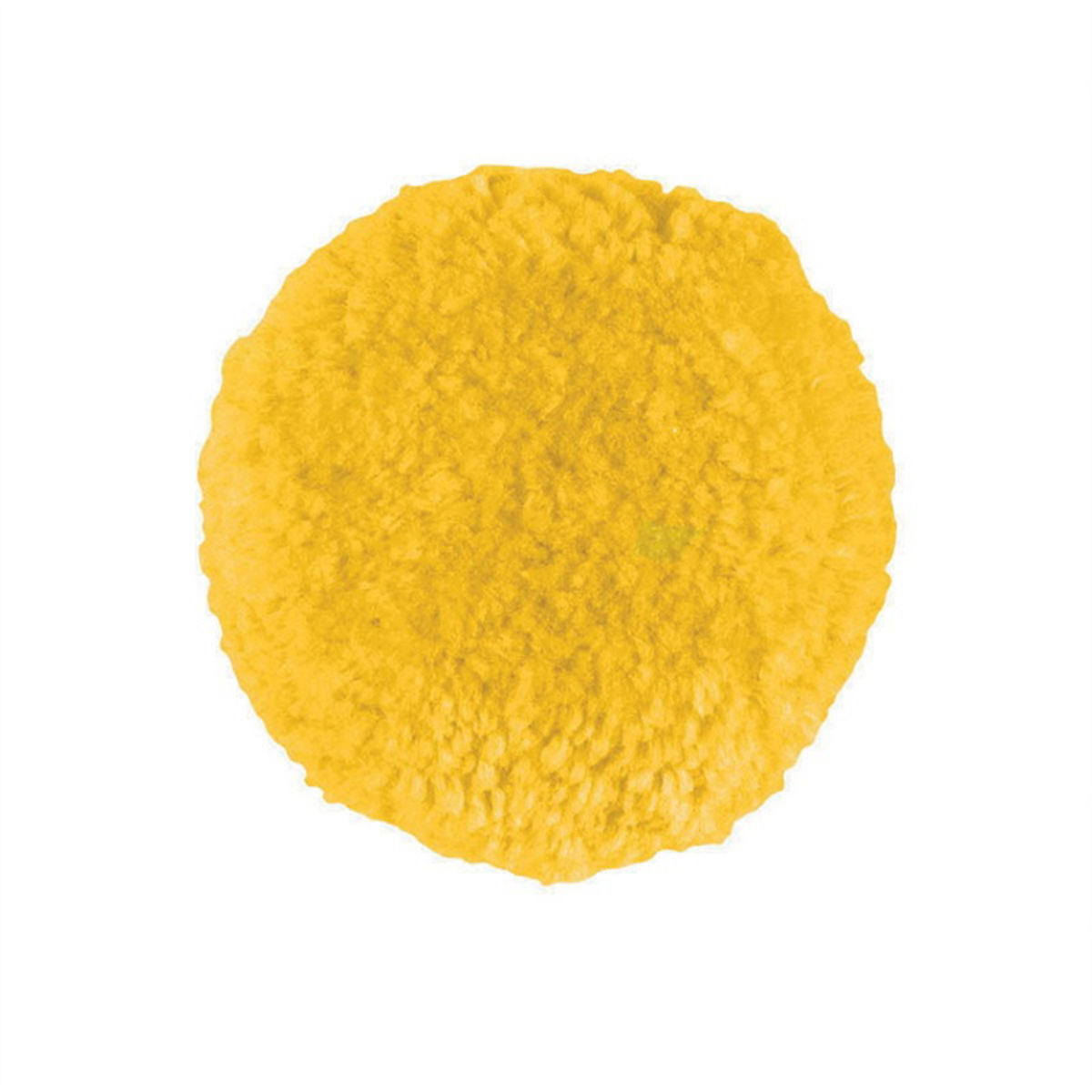 Buff And Shine 301GY Buffing Pad, 3 in Dia, Hook and Loop Attachment, Twisted Wool Blend Pad, Yellow