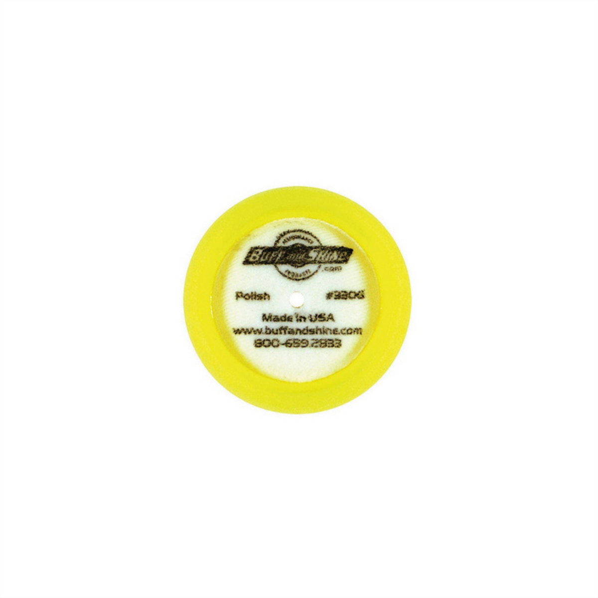 Buff And Shine 330G Curved Back Grip Pad, 3 in Dia, 1 in THK, Hook and Loop Attachment, Polyester Foam Pad, Yellow