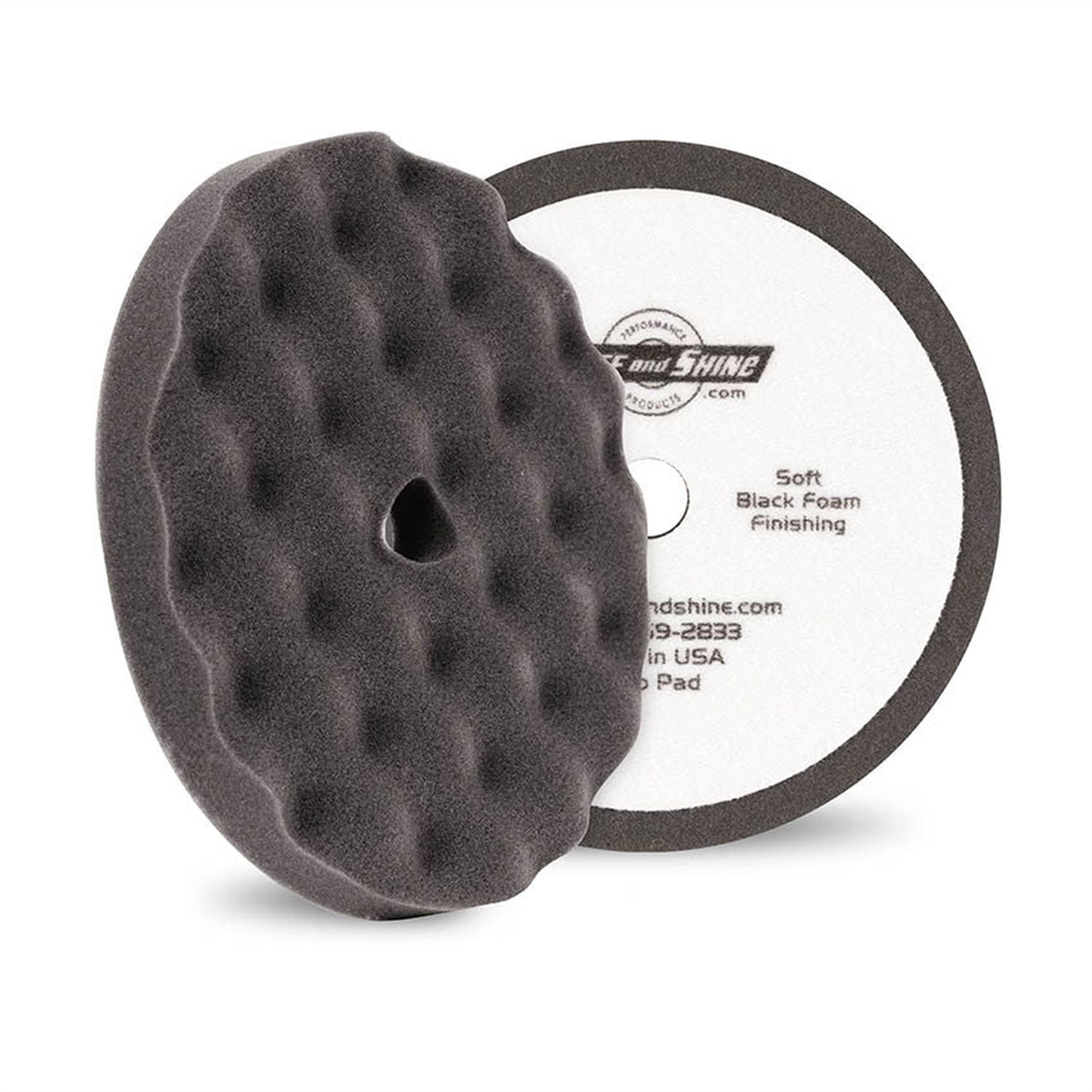 Buff And Shine 820FBW Grip Pad, 8 in Dia, 1 in THK, Hook and Loop Attachment, Foam Pad, Black