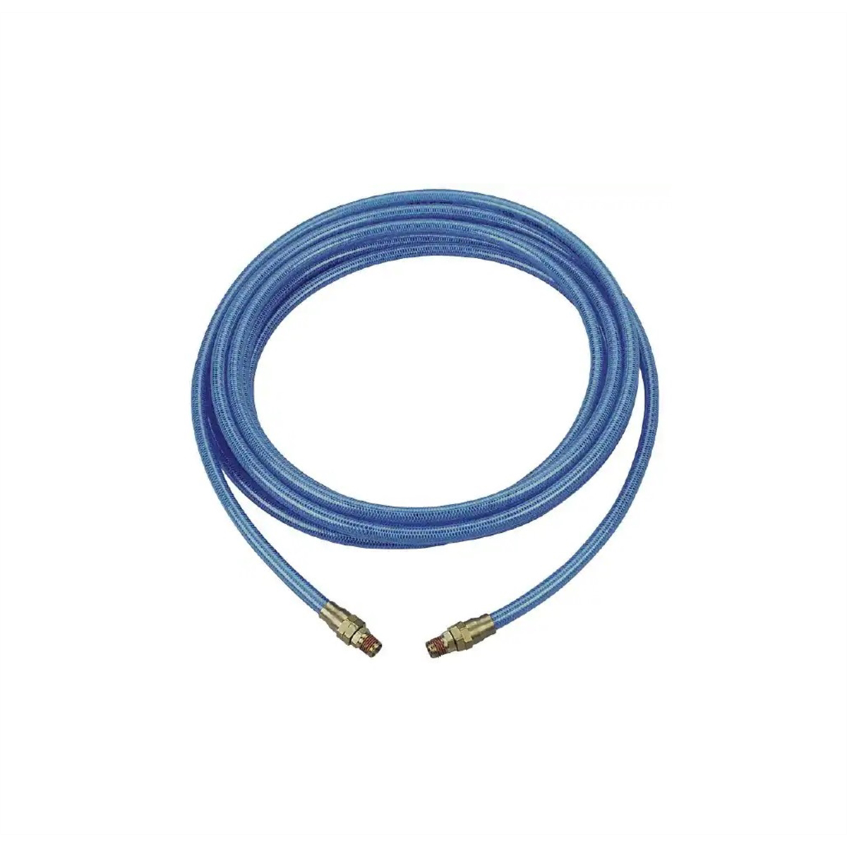 Coil Hose Flexeel Hose, 5/16" x 50', 1/4" MPT Reusable Strain Relief Fittings, Transparent Blue