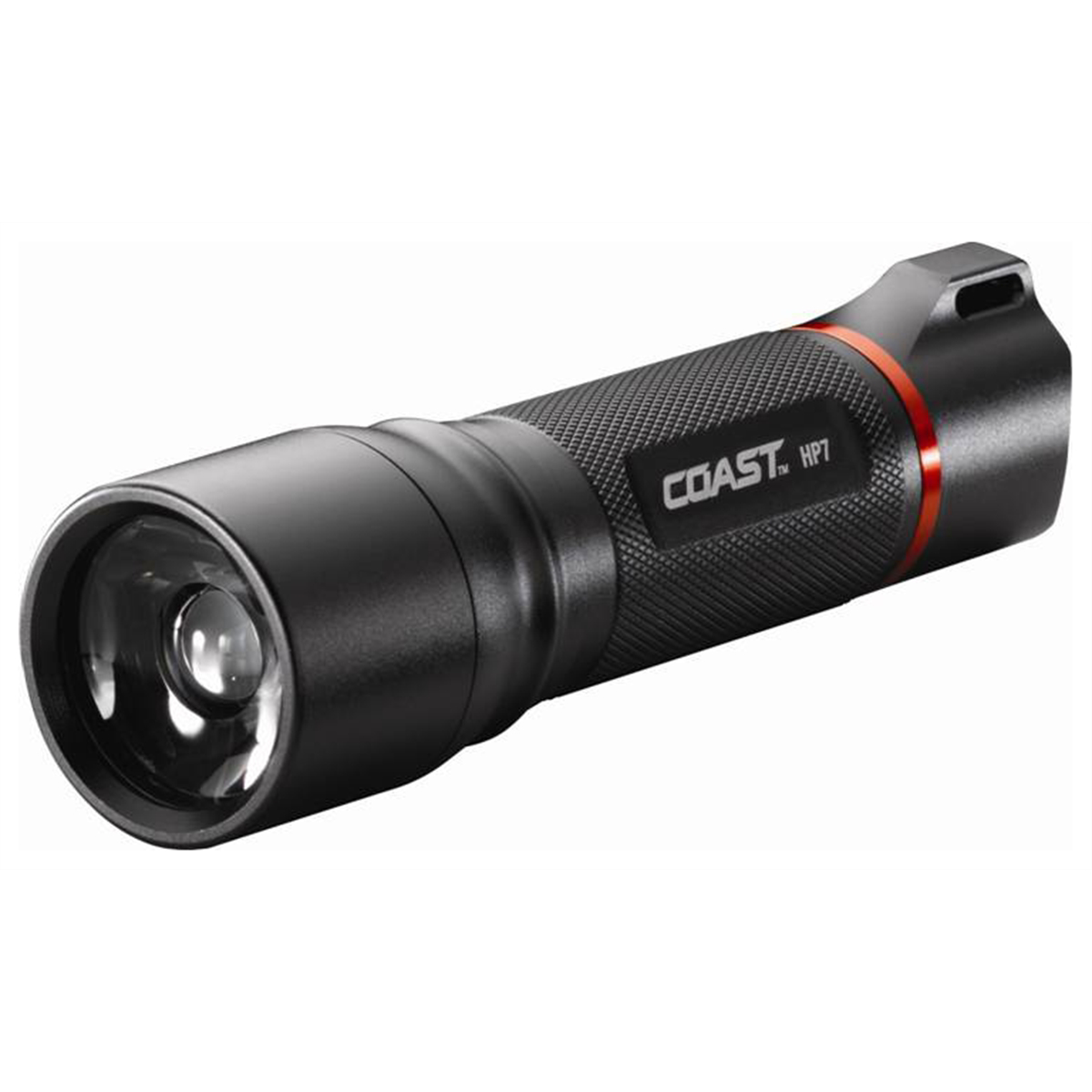 COAST Products HP7 730 Lumen High Performance Alkaline Battery Flashlight with Slide Focus - Black