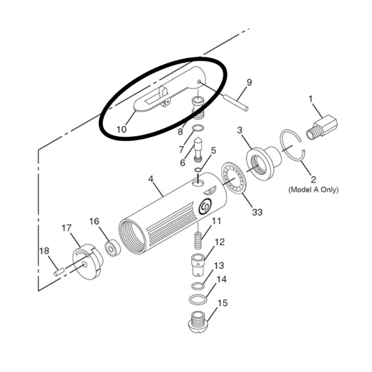 Chicago Pneumatic Chicago Pneumatic Lever-throttle (replacement Part