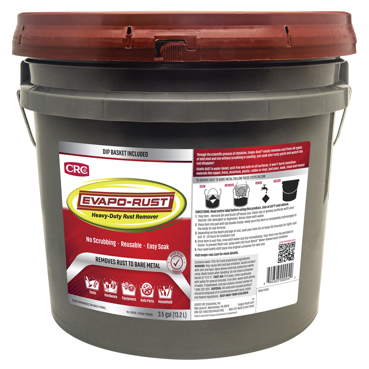 CRC Industries Evapo-Rust Heavy-Duty Rust Remover 1X3.5GL