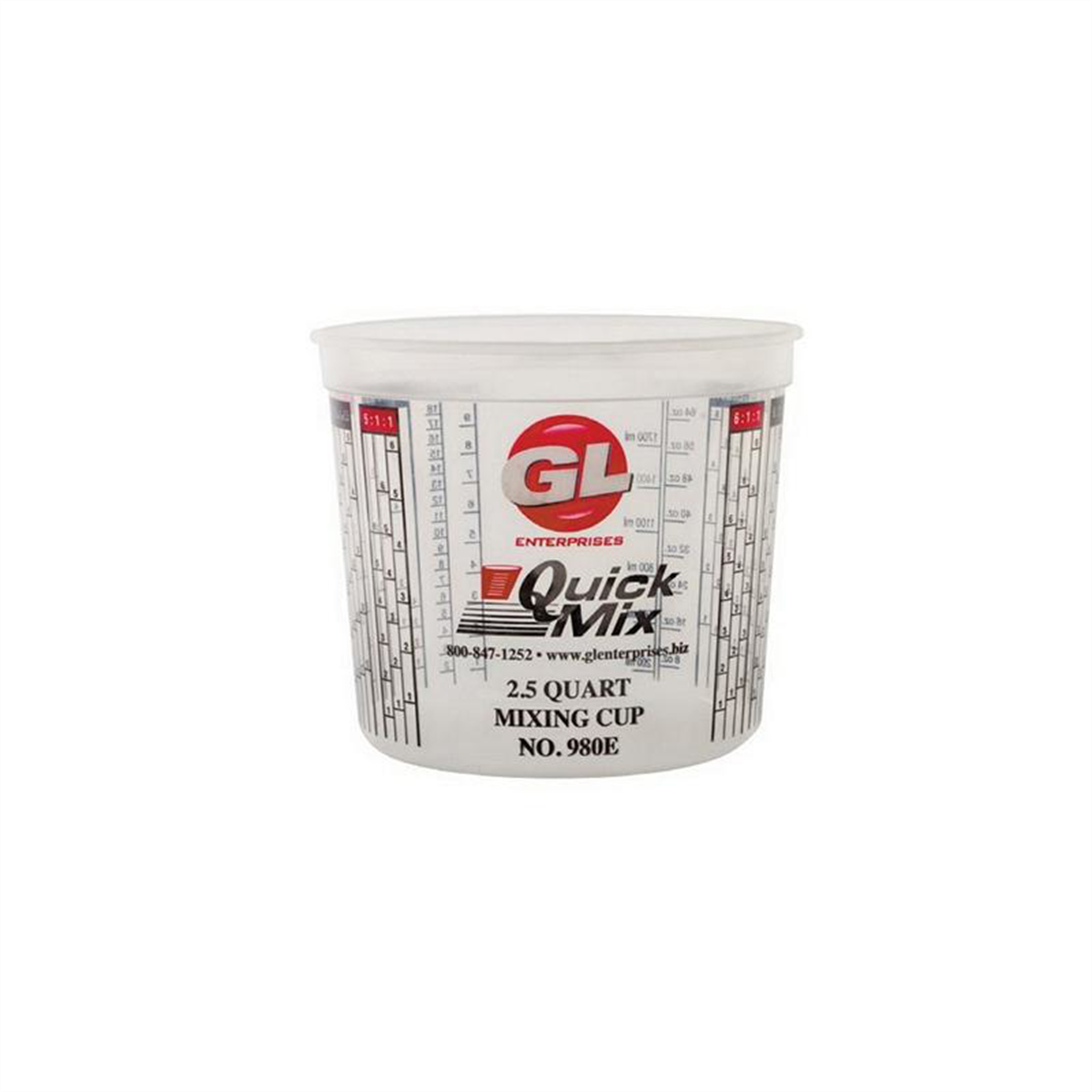 Coster G.L. Ent. Quick Mix 980 Measuring and Mixing Cup with Lid, 2.5 qt, Clear