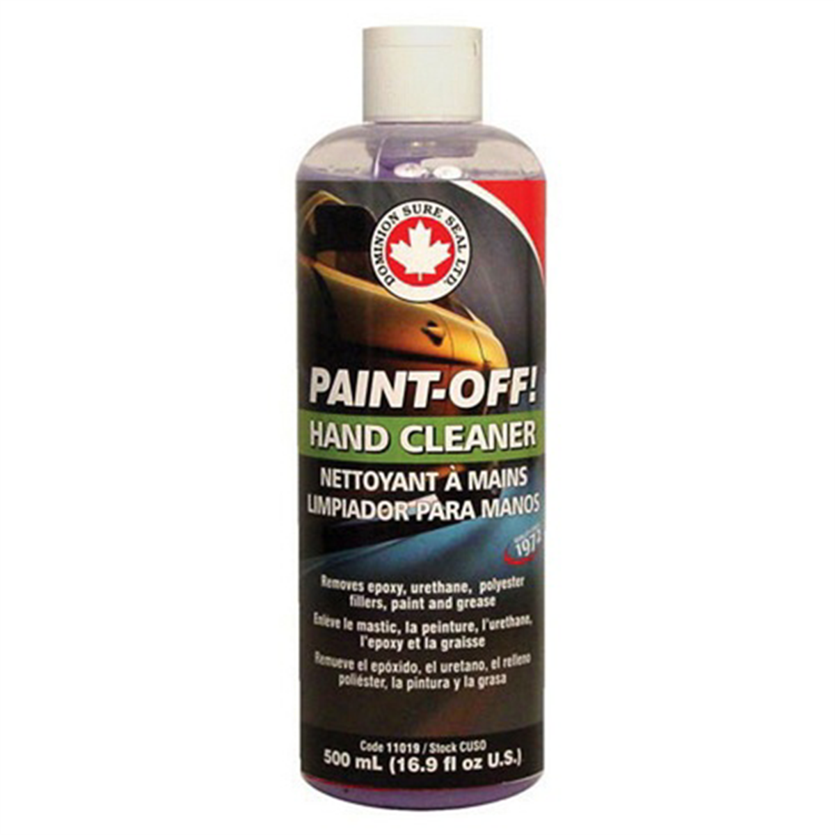 Dominion Sure Seal 11019 Paint Off Hand Cleaner, 500 mL Case, Liquid, Violet