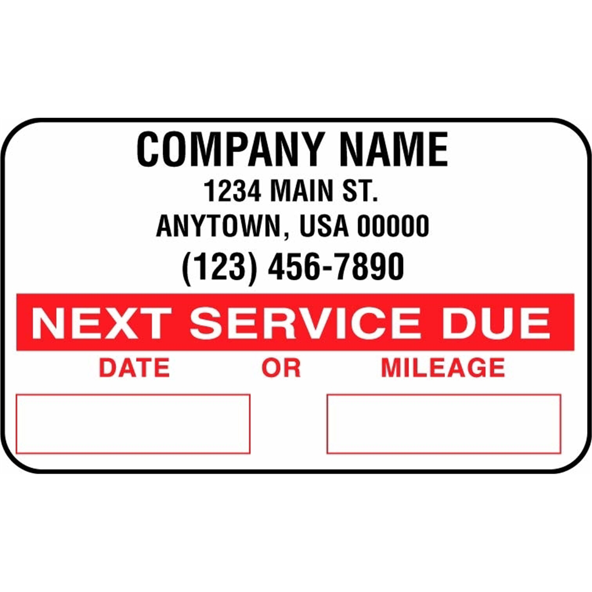 John Dow Industries OIL CHANGE LABELS CUSTOM