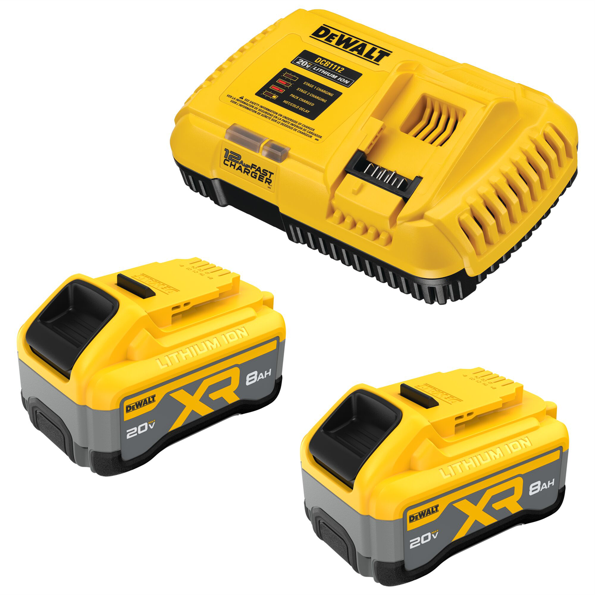 DeWalt 20V MAX XR POWERPACK 8Ah Battery 2-Pack with Charger