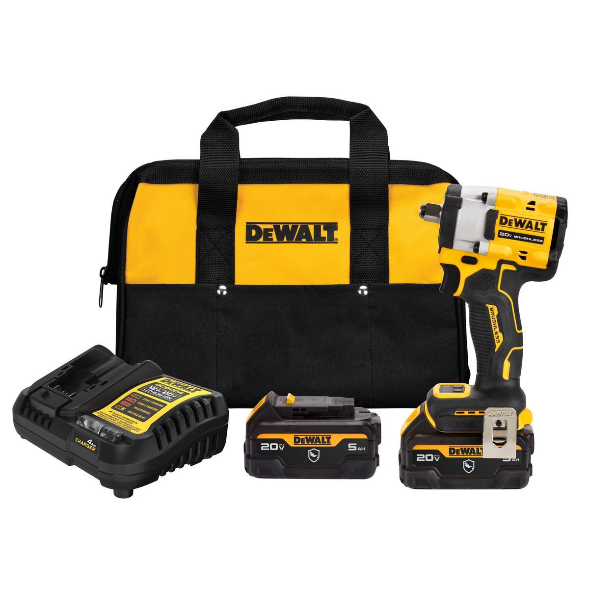 DeWalt ATOMIC 20V MAX 1/2 in Cordless Compact Impact Wrench With Hog Ring Anvil Kit