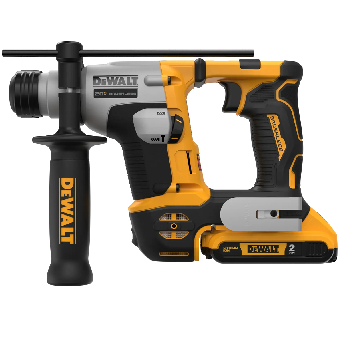 DEWALT 20V MAX* ATOMIC Cordless Brushless 5/8 in SDS+ Rotary Hammer Drill Kit (2) Lithium Ion Batteries with Charger