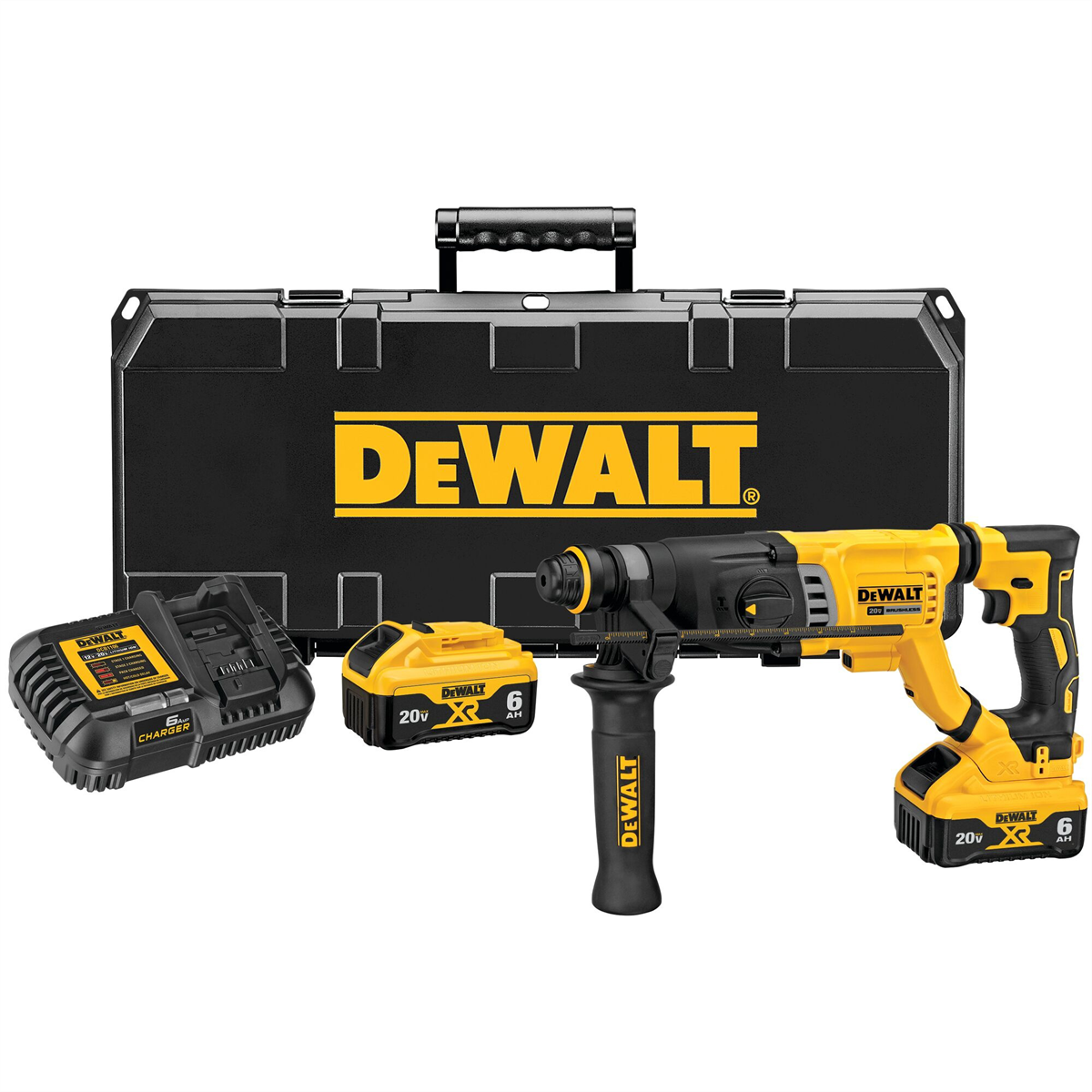 DEWALT 20V MAX* XTREME Cordless Brushless 1-1/8 in SDS+ Rotary Hammer Drill Kit (2) Lithium Ion Batteries with Charger