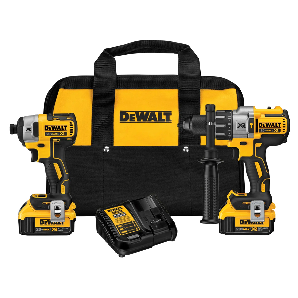 DEWALT 20V MAX* XR Brushless Impact Driver and Hammer Drill Combo Kit, Premium 4.0Ah, Cordless