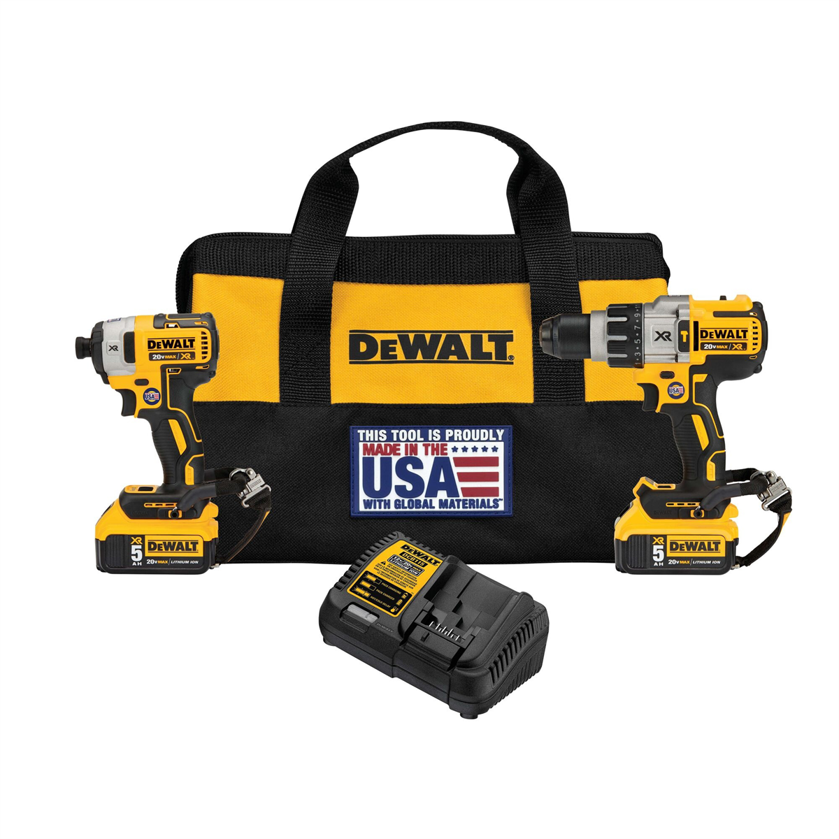DEWALT 20V MAX* XR Hammer Drill/Impact Driver Combo Kit with LANYARD READY Attachment Points