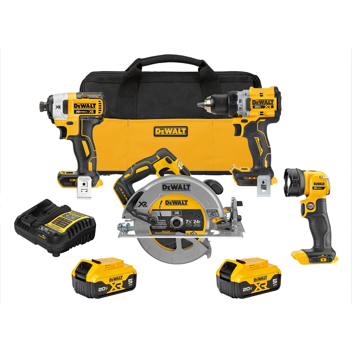 DEWALT 20V Max Xr Brushless 4 Tool Combo Kit