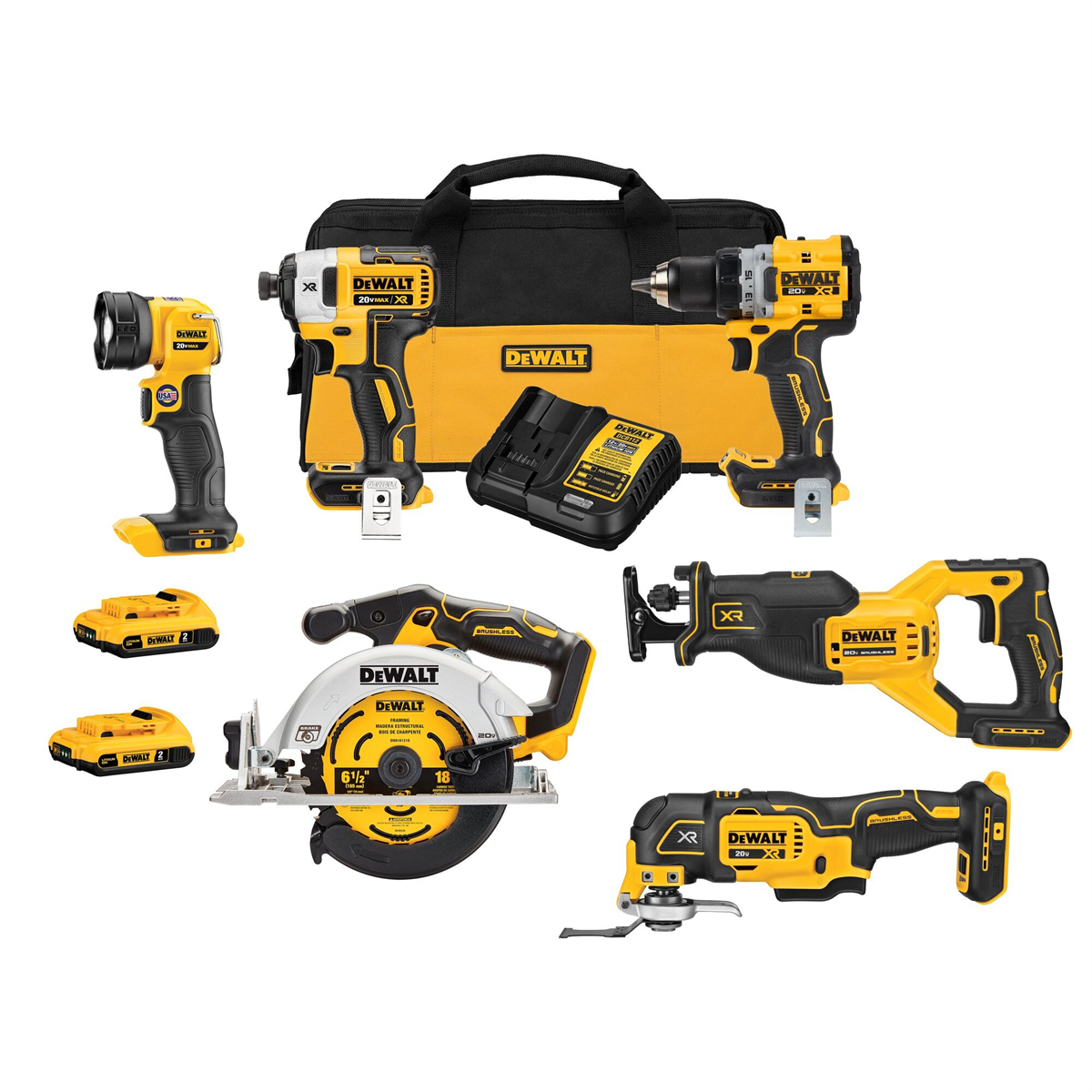DEWALT 20V Max Xr Brushless 6-Tool Combo Kit