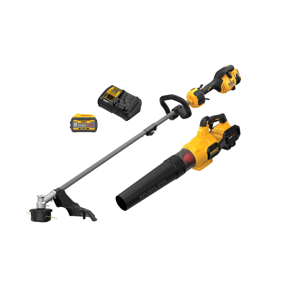 DEWALT 60V MAX* 17 in. Brushless Cordless Attachment Capable String Trimmer and Blower Combo Kit