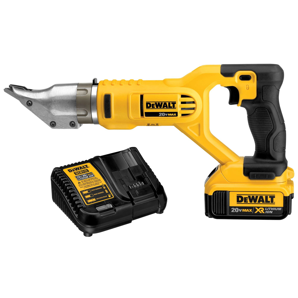 Dewalt 20v Max Metal Shear Kit, Swivel Head, 18ga