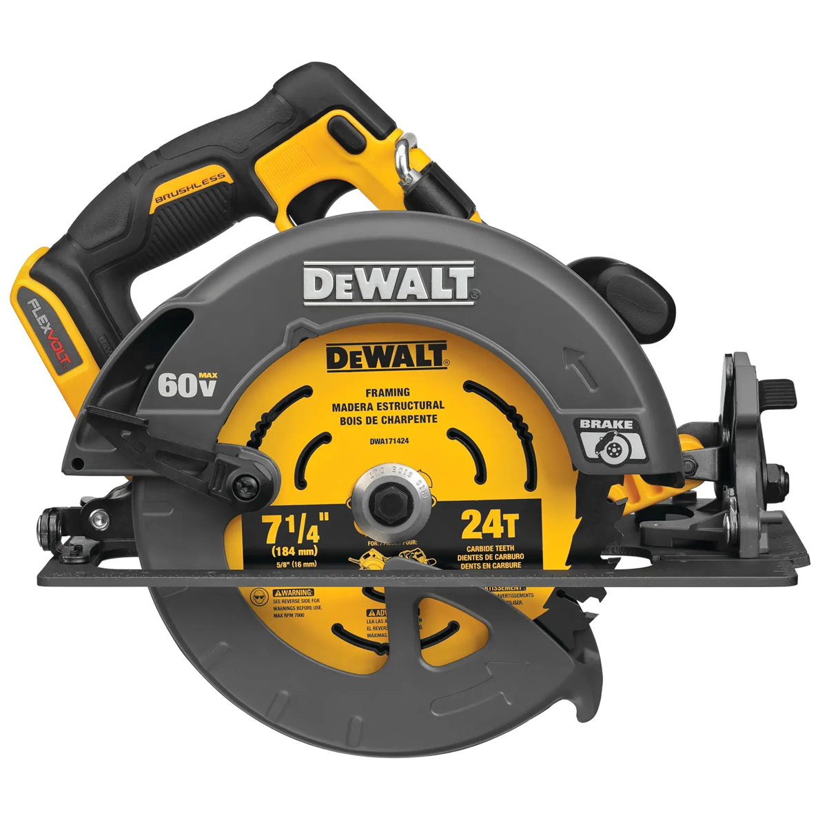 Dewalt 60v Max* Brushless Cordless 7-1/4 In. Circular Saw With Electronic Brake (tool Only)