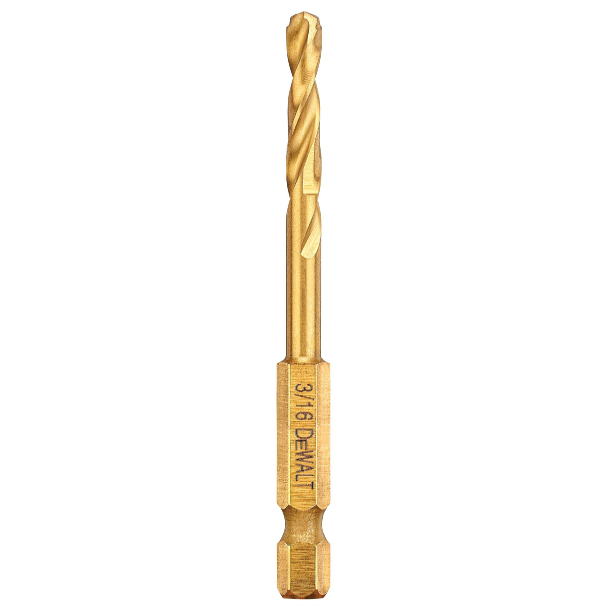 Dewalt Impact Ready Titanium Nitride Coated Drill Bit, 3/16"