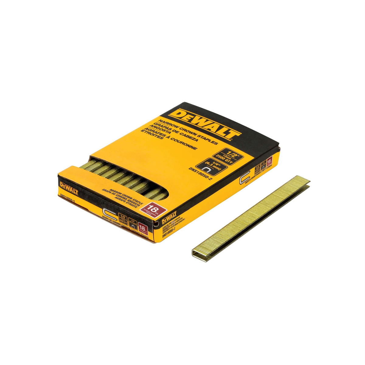 Dewalt 1-1/2 In. 18 Gauge 1/4 In. Crown (2,500 Pk)