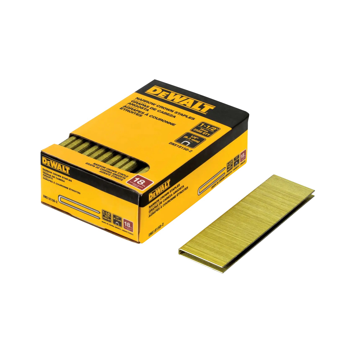 Dewalt 1-1/2 In. 18 Gauge 1/4" Crown (2,500 Pk)