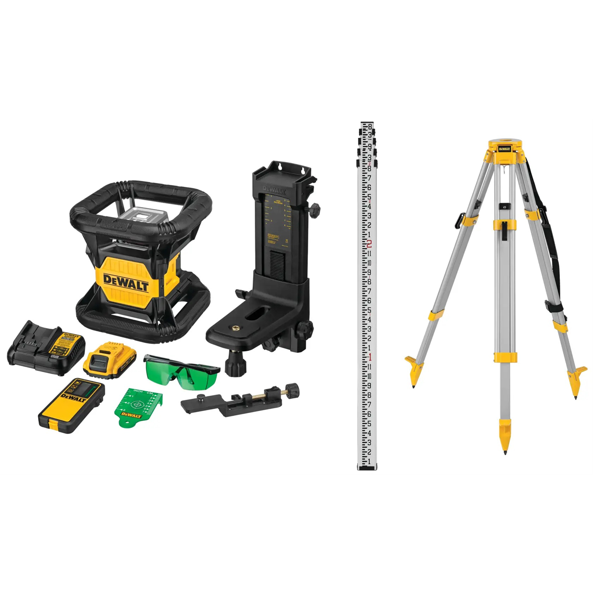 DEWALT 20V Max Laser Level, Rotary, Green, 2000-Foot Range