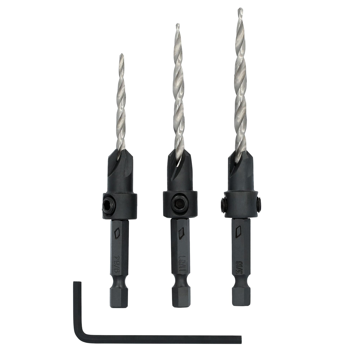 Dewalt Countersink Drill Bit Set #6, #8, #10, 3-piece
