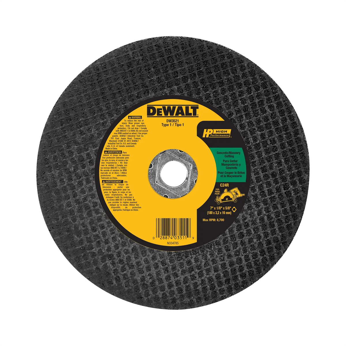Dewalt 6-1/2" X 1/8" X 5/8" - Diamond Drive Masonry Cutting Wheel