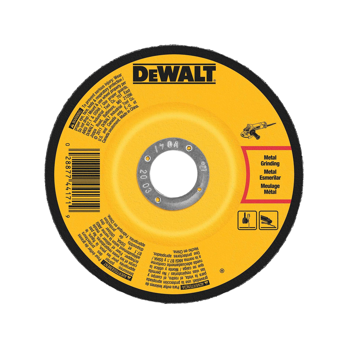 DEWALT 7-Inch By 1/4-Inch High Performance Fast Metal Grinding Wheel, 7/8-Inch Arbor