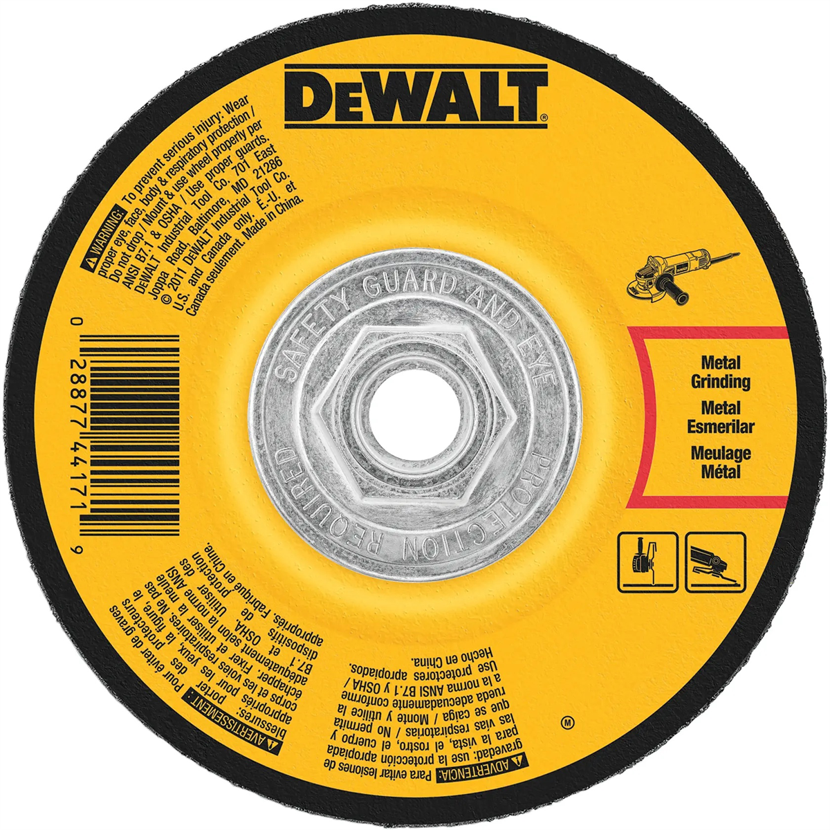 DEWALT 5-Inch By 1/4-Inch By 5/8-Inch-11 General Purpose Metal Grinding Wheel