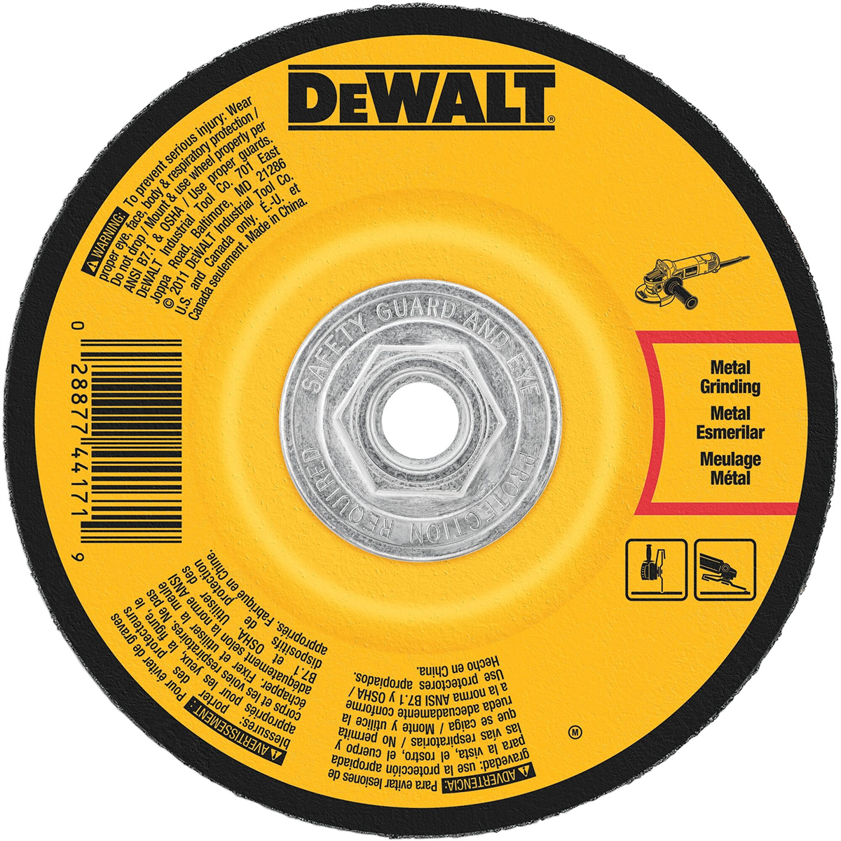 DEWALT 6-Inch By 1/4-Inch By 5/8-Inch-11 High Performance Metal Grinding Wheel