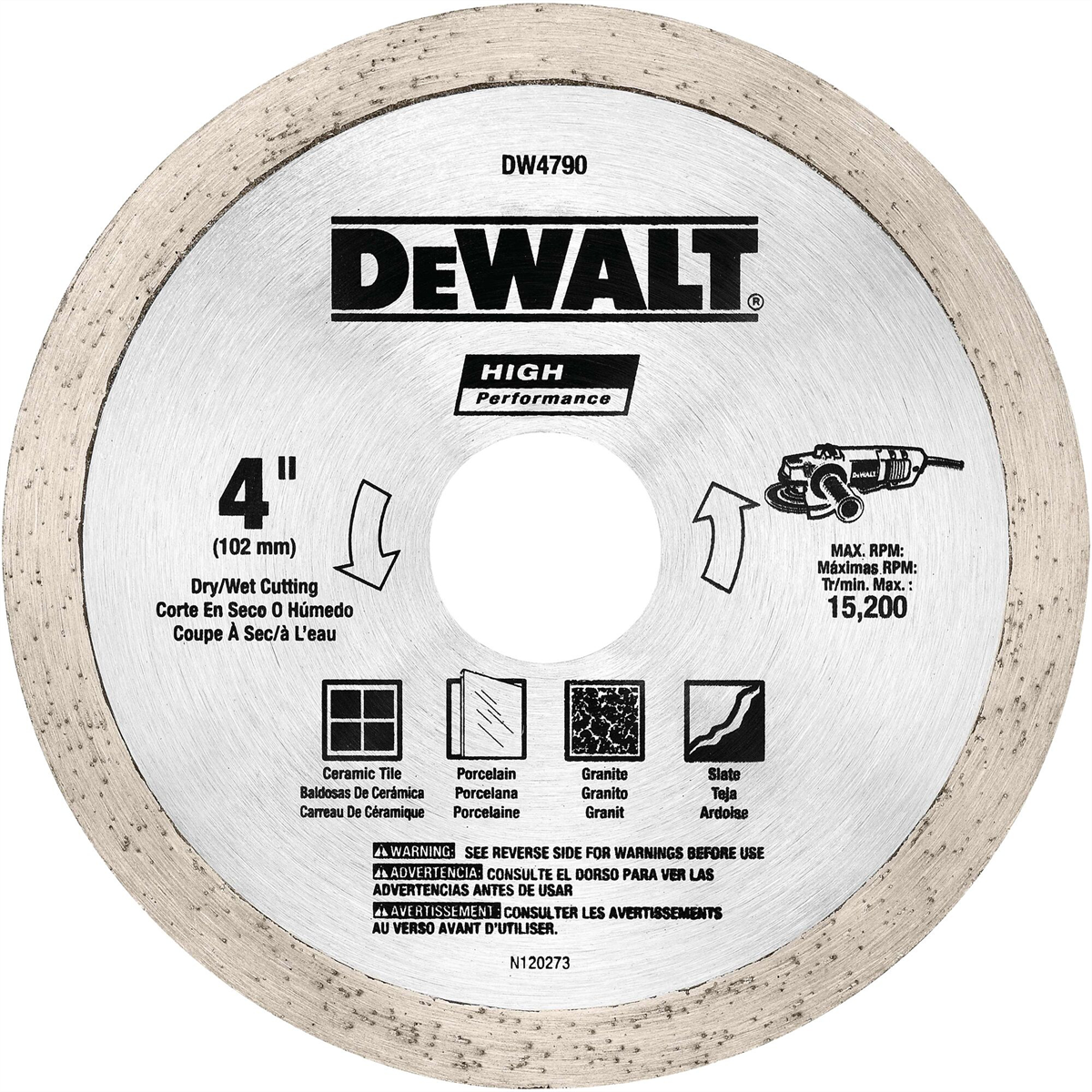 Dewalt 4" X .060 Tile Blade Wet/dry