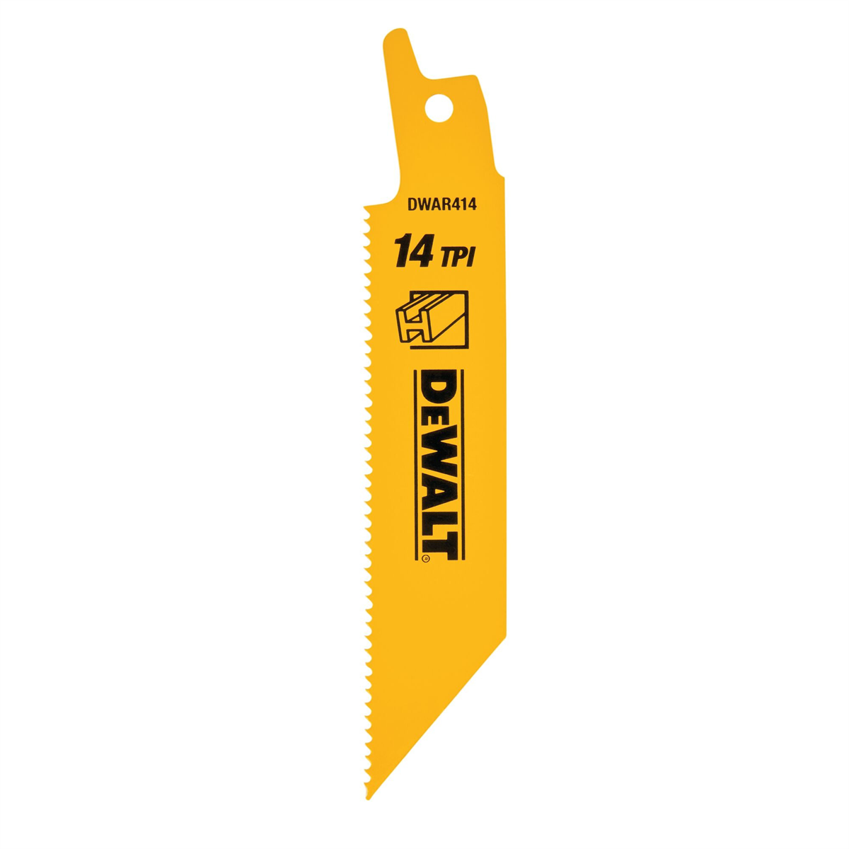 Dewalt Reciprocating Saw Blades, Straight Back, 4-inch, 14 Tpi, 5-pack