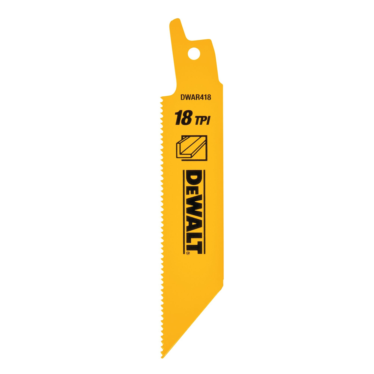 Dewalt Reciprocating Saw Blades, Straight Back, 4-inch, 18 Tpi, 5-pack