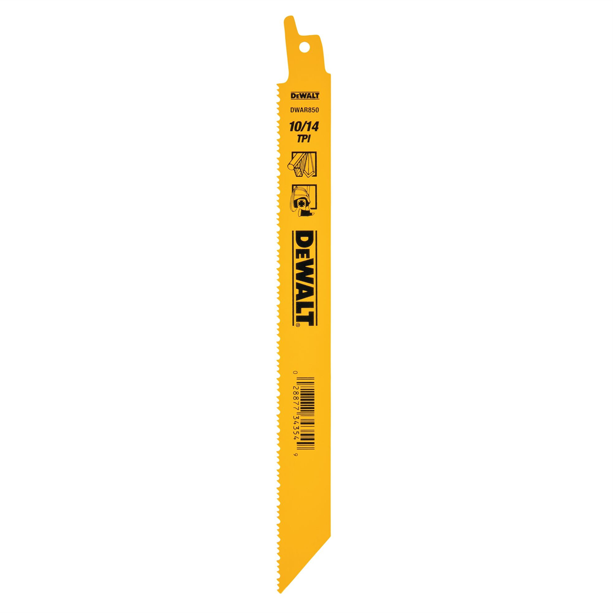 Dewalt Reciprocating Saw Blades, Straight Back, 8-inch, 10/14 Tpi, 100-pack