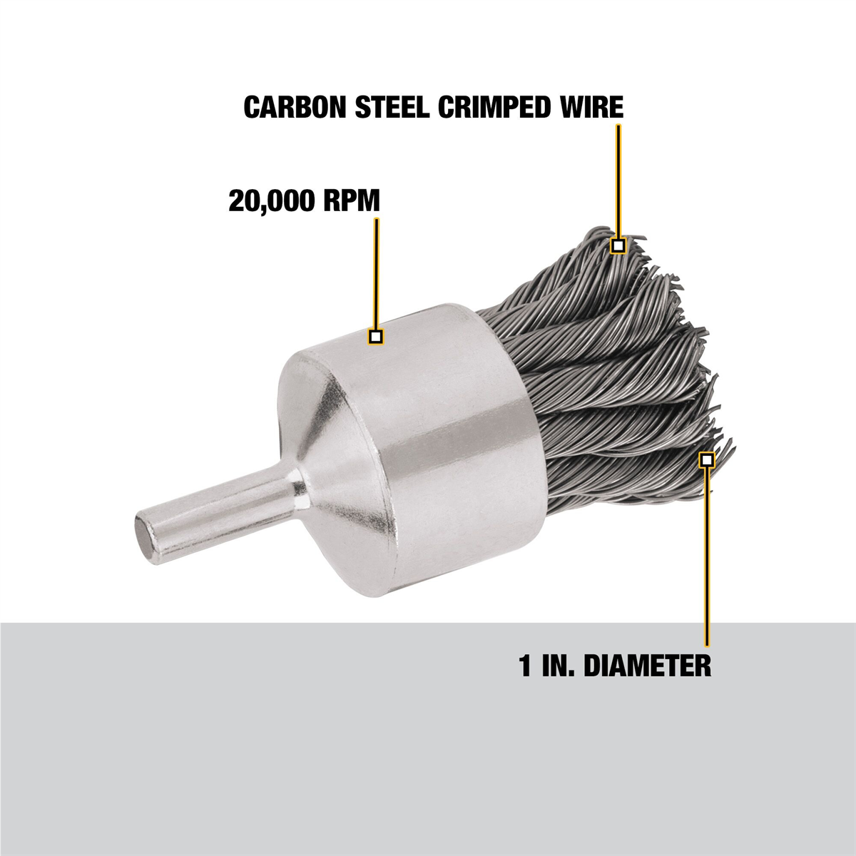 Dewalt 3/4" X 1/4" Hp .014 Carbon Crimp Wire End Brush