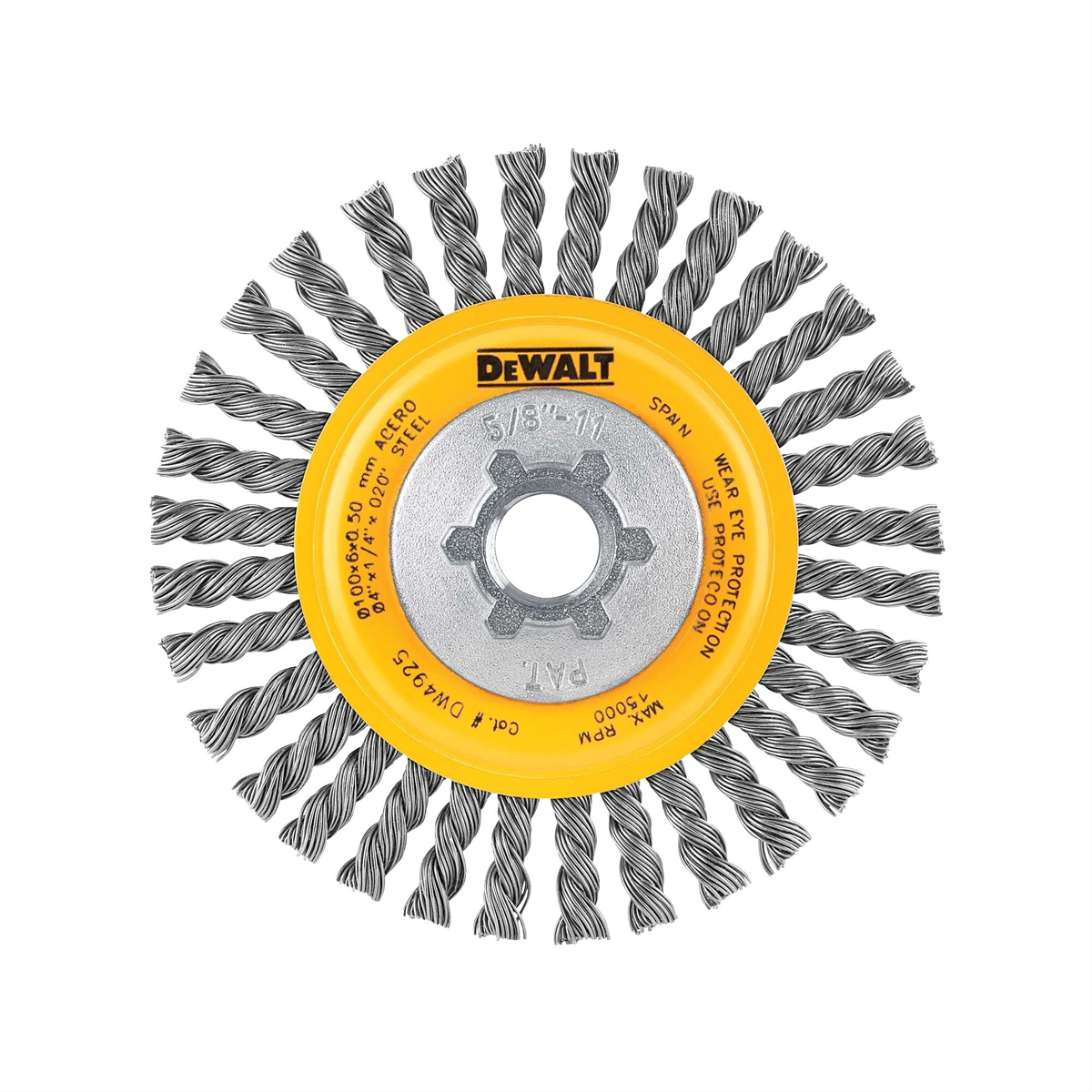 Dewalt 4-inch By 5/8-inch-11 Hp .020 Carbon Stringer Wire Wheel