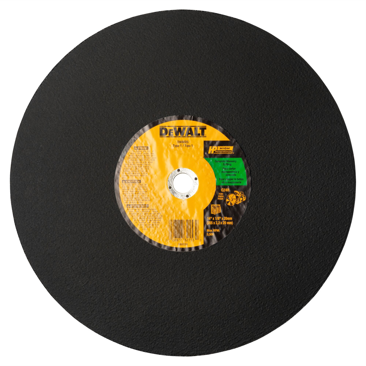 Dewalt 14"x1/8"x20mm Conc/msry Port Cut-off Wh