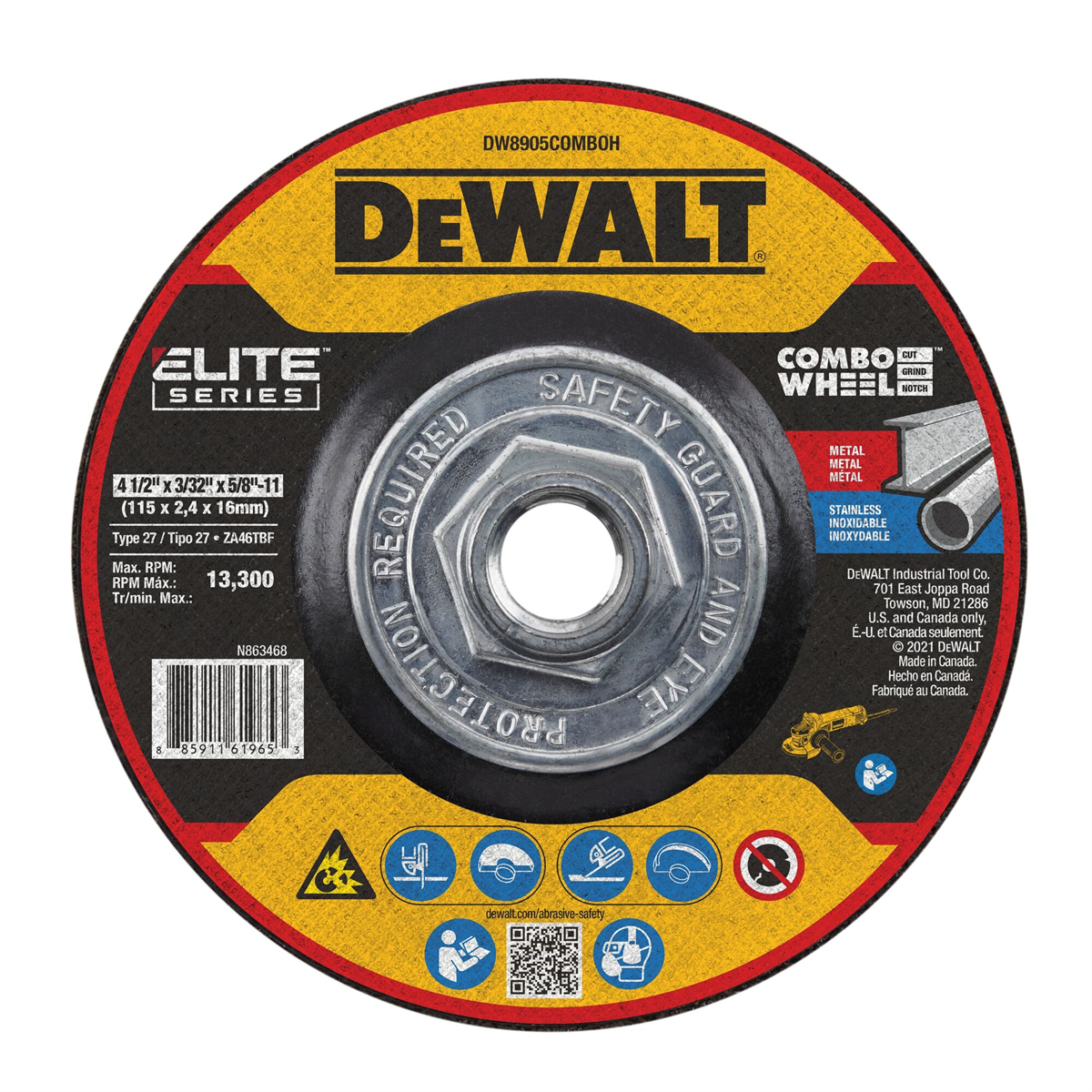 DEWALT ELITE SERIES Combo Wheels 4-1/2 x 3/32 x 5/8-11 XP T27