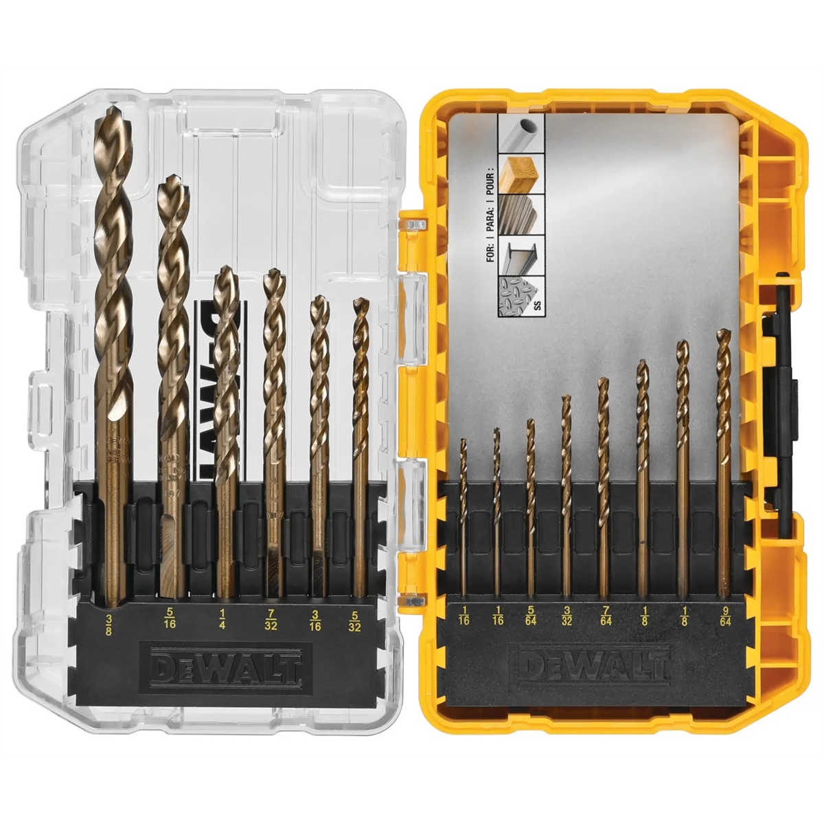 DEWALT Industrial Cobalt Alloy Steel Set with ToughCase+ System, 14-Piece