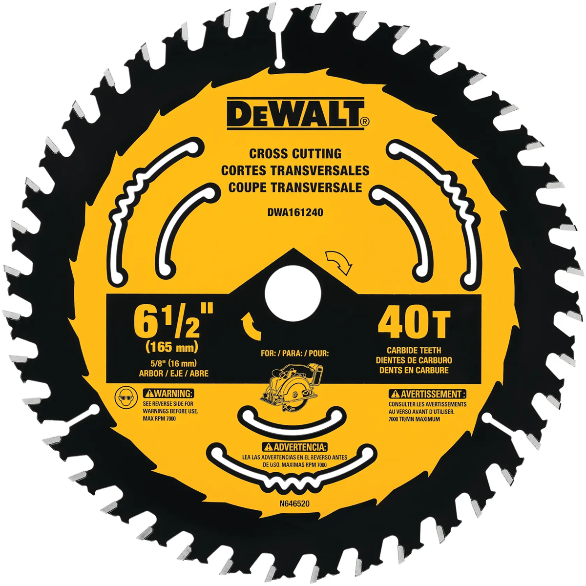 Dewalt 6-1/2-inch 40-tooth Circular Saw Blade