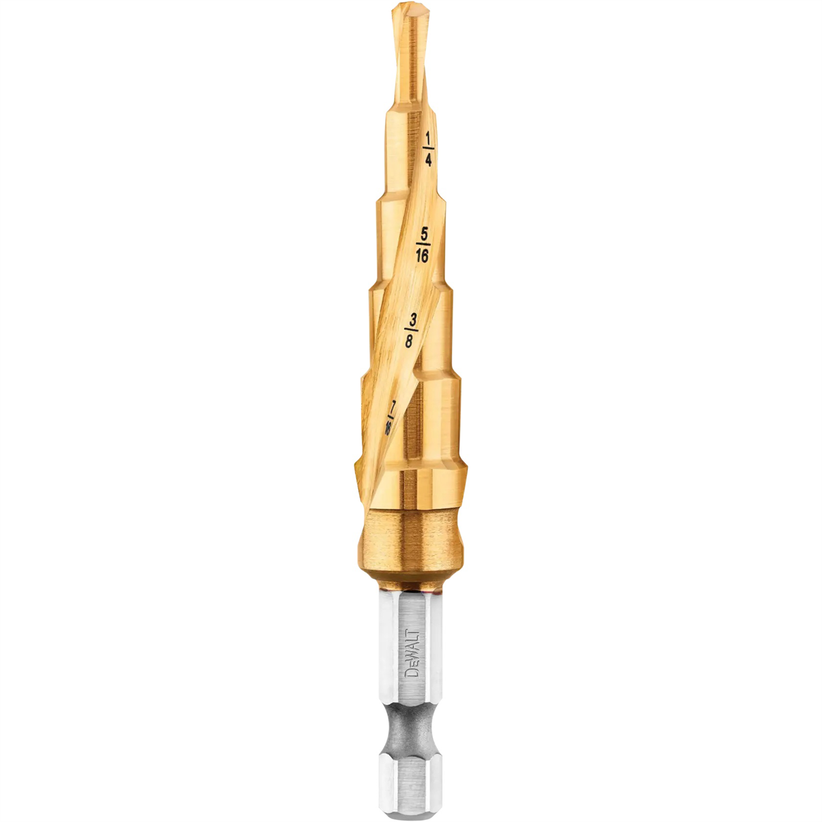 Dewalt 3/16" - 1/2" Impact Ready Titanium Nitride Coating Step Drill Bit