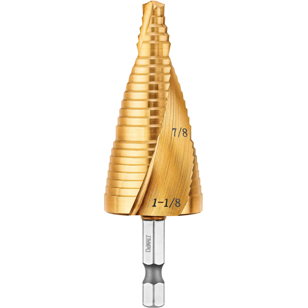 Dewalt 7/8 In. - 1-1/8 In. Impact Ready Titanium Nitride Coating Step Drill Bit Set
