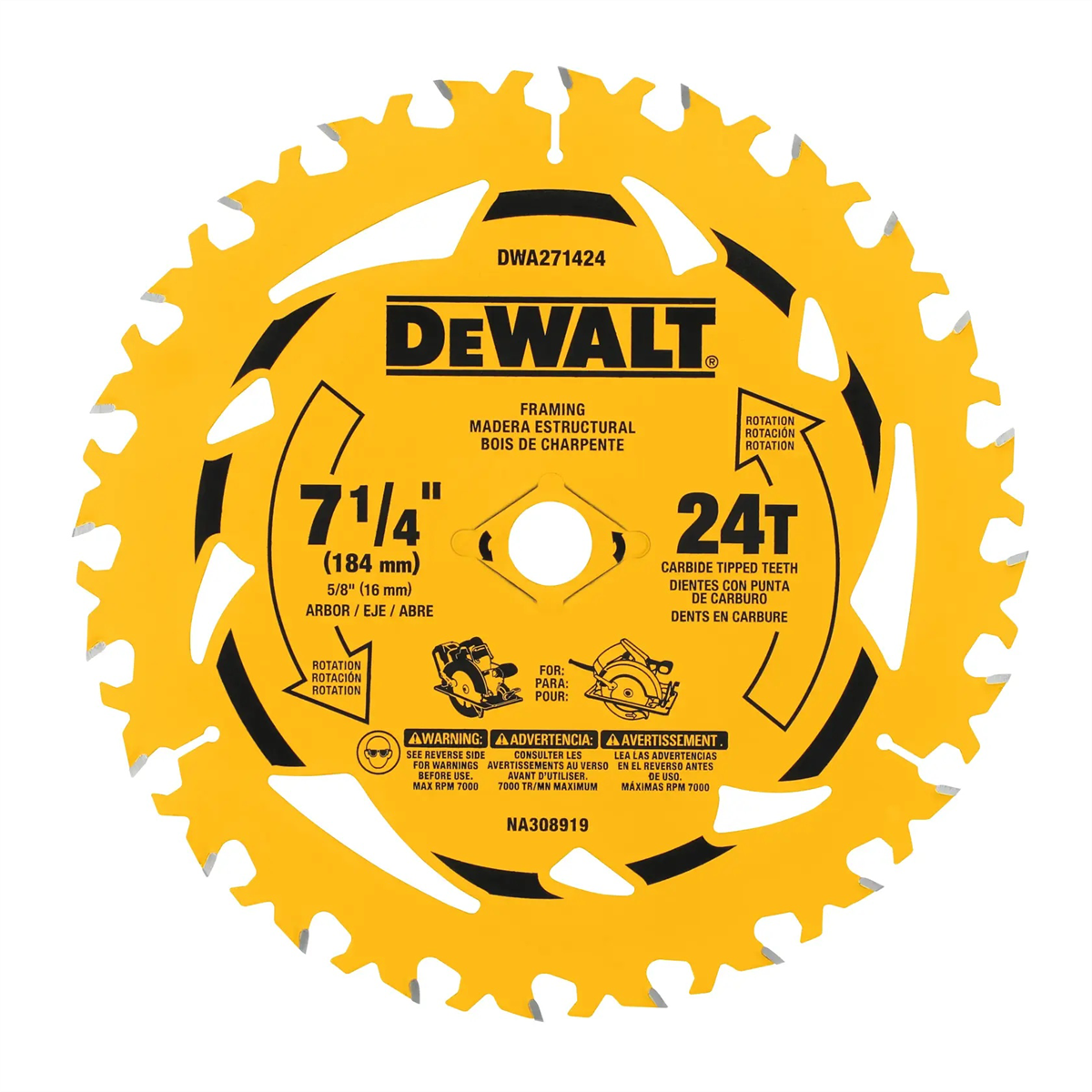 Dewalt 7-1/4 In. 24t Circular Saw Blade