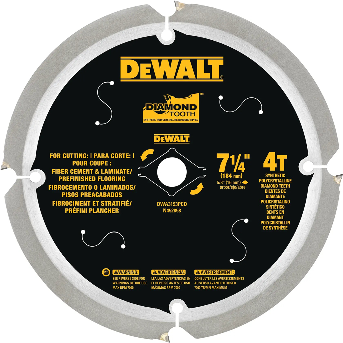 Dewalt Fiber Cement/laminate Saw Blade, 7-1/4"