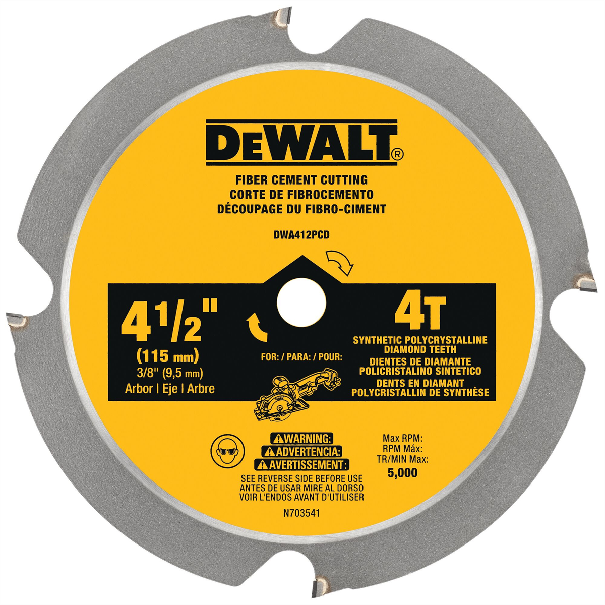 Dewalt 4-1/2 In. 4t Fiber Cement Cutting Circular Saw Blade