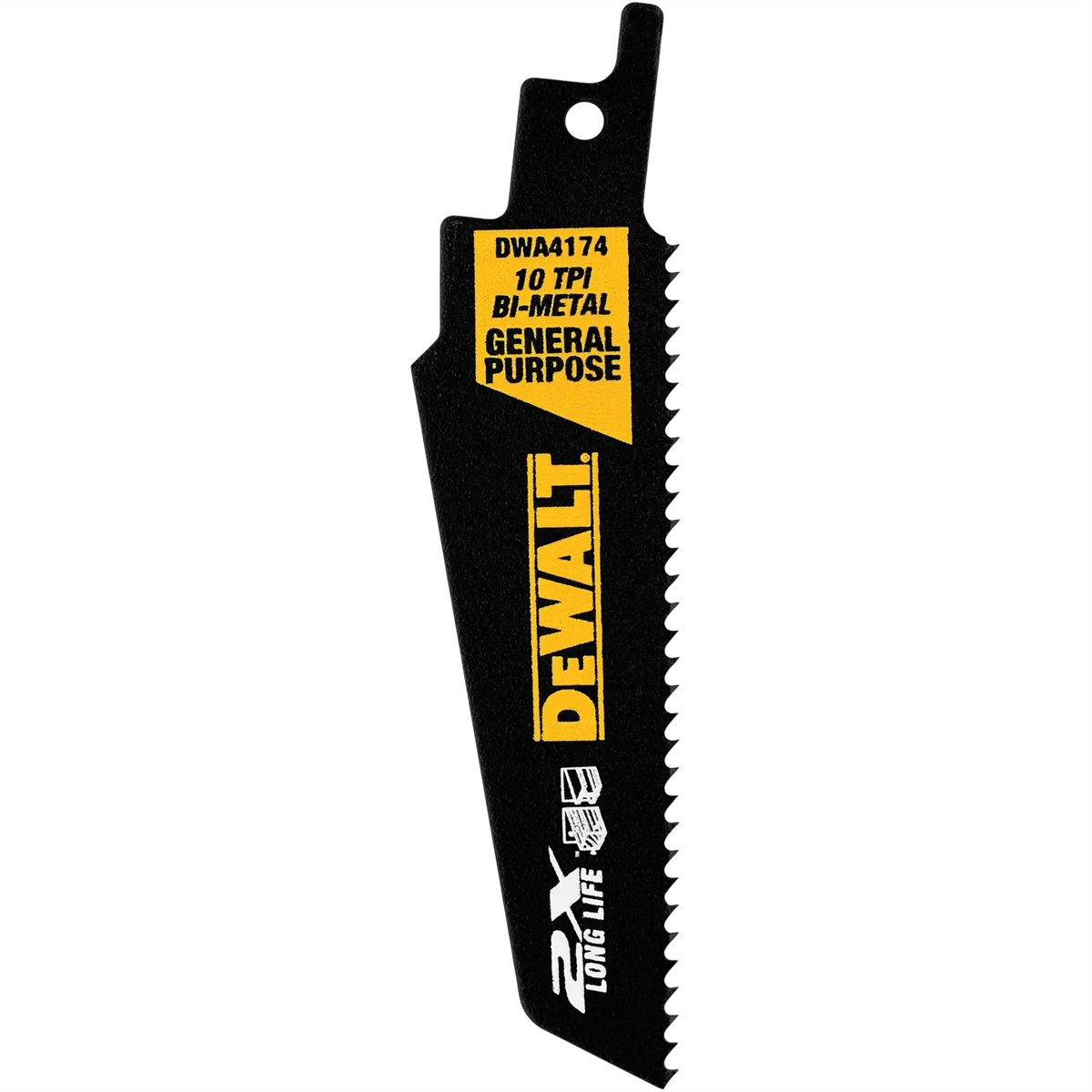 Dewalt 6 In High Speed Steel Reciprocating Saw Blade 10 Tpi With Taller Strip (5 Pack)