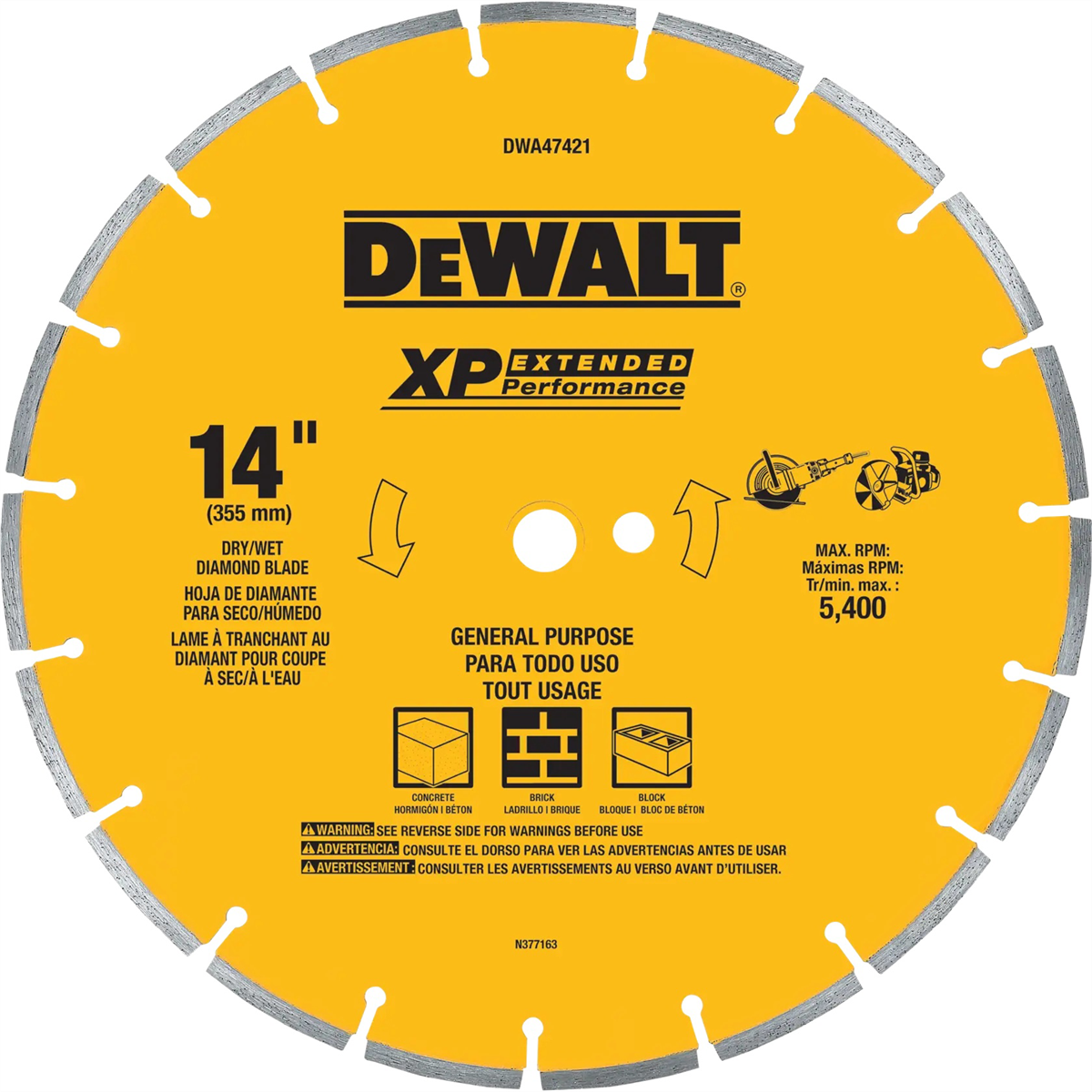 Dewalt 14-in Segmented Rim Gp B