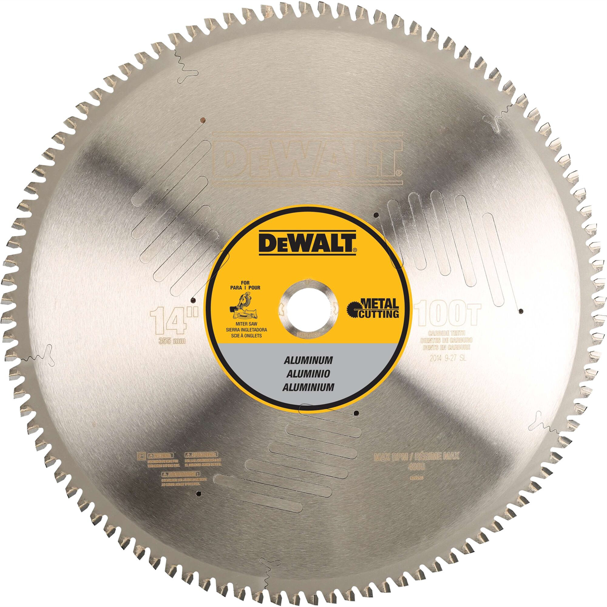 DEWALT 100 Teeth Aluminum Cutting 1-Inch Arbor, 14-Inch