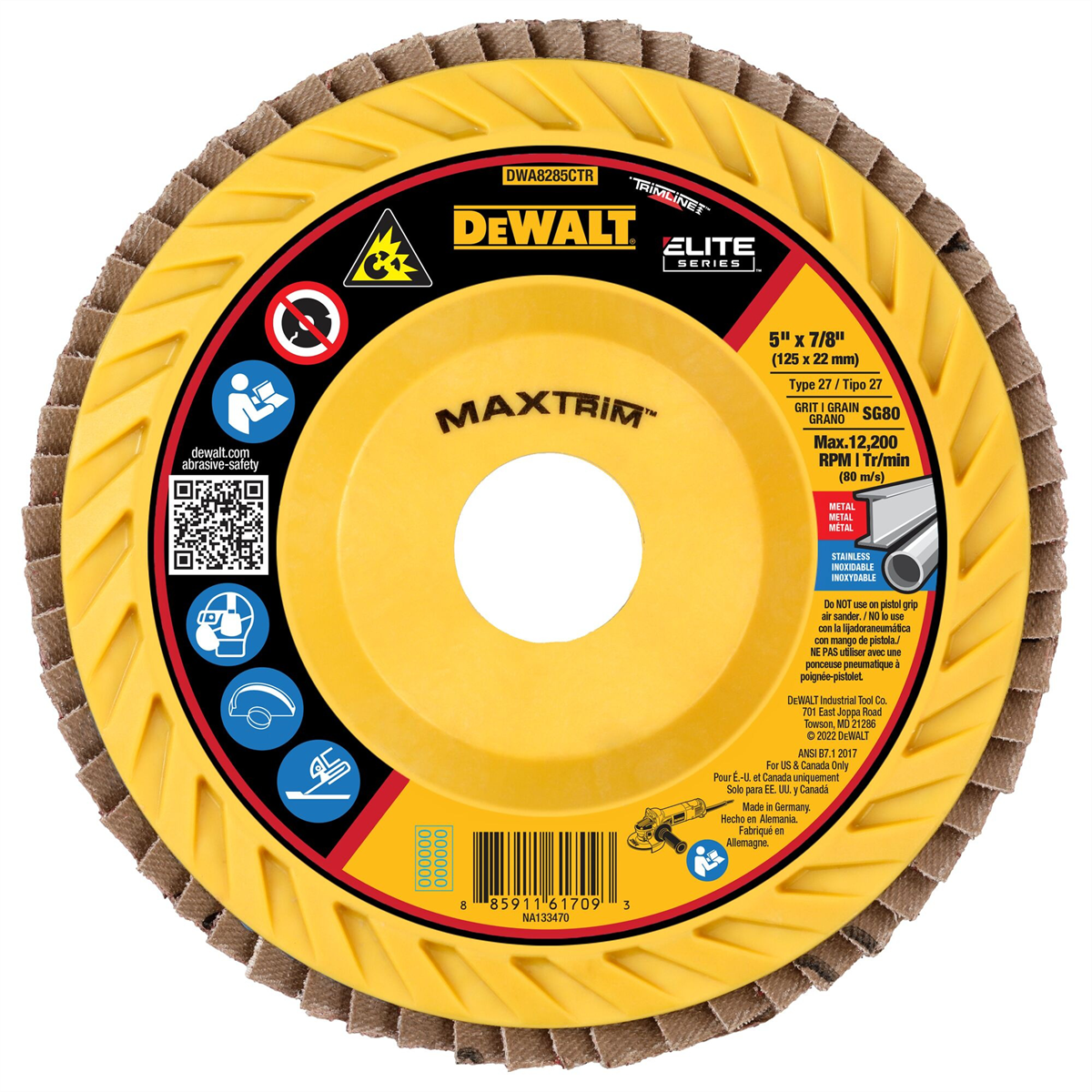 DEWALT 5 X 7/8 80G T27 Elite Ceramic Trim Flap