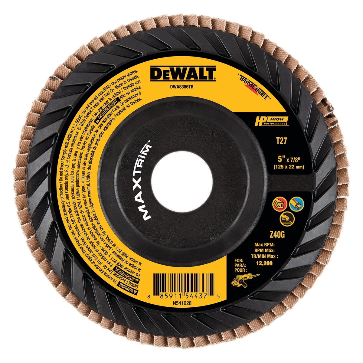 DEWALT HP MAXTRIM Trimmable Backer Flap Disc